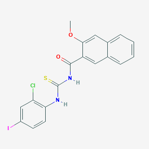 molecular formula C19H14ClIN2O2S B4666105 N-{[(2-chloro-4-iodophenyl)amino]carbonothioyl}-3-methoxy-2-naphthamide 