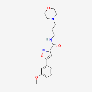 molecular formula C18H23N3O4 B4666118 5-(3-methoxyphenyl)-N-[3-(4-morpholinyl)propyl]-3-isoxazolecarboxamide 