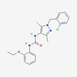 molecular formula C21H23ClN4O2 B4666121 N-[1-(2-chlorobenzyl)-3,5-dimethyl-1H-pyrazol-4-yl]-N'-(2-ethoxyphenyl)urea 