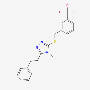 molecular formula C19H18F3N3S B4666152 4-methyl-3-(2-phenylethyl)-5-{[3-(trifluoromethyl)benzyl]thio}-4H-1,2,4-triazole 