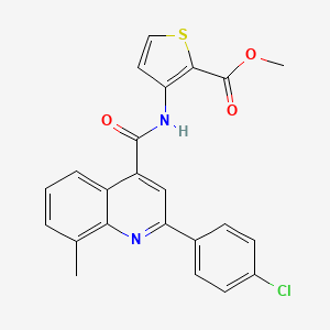 molecular formula C23H17ClN2O3S B4666171 methyl 3-({[2-(4-chlorophenyl)-8-methyl-4-quinolinyl]carbonyl}amino)-2-thiophenecarboxylate 