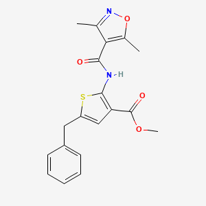 molecular formula C19H18N2O4S B4666173 methyl 5-benzyl-2-{[(3,5-dimethyl-4-isoxazolyl)carbonyl]amino}-3-thiophenecarboxylate 