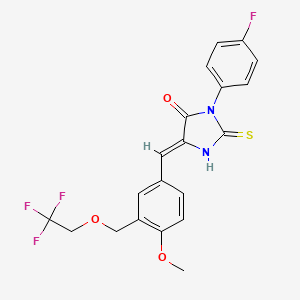 molecular formula C20H16F4N2O3S B4666179 3-(4-fluorophenyl)-2-mercapto-5-{4-methoxy-3-[(2,2,2-trifluoroethoxy)methyl]benzylidene}-3,5-dihydro-4H-imidazol-4-one 