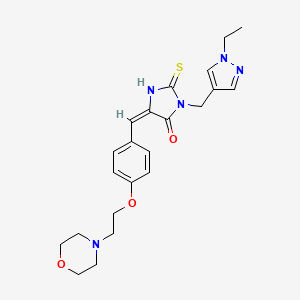 3-[(1-ethyl-1H-pyrazol-4-yl)methyl]-2-mercapto-5-{4-[2-(4-morpholinyl)ethoxy]benzylidene}-3,5-dihydro-4H-imidazol-4-one