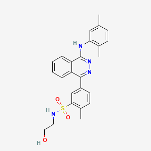 molecular formula C25H26N4O3S B4666198 5-{4-[(2,5-dimethylphenyl)amino]-1-phthalazinyl}-N-(2-hydroxyethyl)-2-methylbenzenesulfonamide 