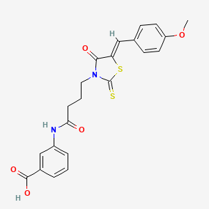 3-({4-[5-(4-methoxybenzylidene)-4-oxo-2-thioxo-1,3-thiazolidin-3-yl]butanoyl}amino)benzoic acid