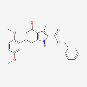 molecular formula C25H25NO5 B4666207 benzyl 6-(2,5-dimethoxyphenyl)-3-methyl-4-oxo-4,5,6,7-tetrahydro-1H-indole-2-carboxylate 