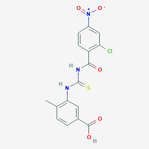 molecular formula C16H12ClN3O5S B4666211 3-({[(2-chloro-4-nitrobenzoyl)amino]carbonothioyl}amino)-4-methylbenzoic acid 