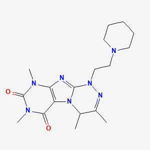 molecular formula C18H27N7O2 B4666232 3,4,7,9-tetramethyl-1-[2-(1-piperidinyl)ethyl]-1,4-dihydro[1,2,4]triazino[3,4-f]purine-6,8(7H,9H)-dione 