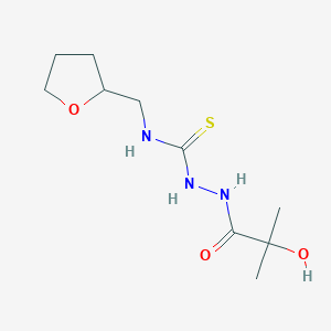 molecular formula C10H19N3O3S B4666245 2-(2-hydroxy-2-methylpropanoyl)-N-(tetrahydro-2-furanylmethyl)hydrazinecarbothioamide 