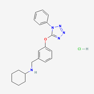 molecular formula C20H24ClN5O B4666260 N-{3-[(1-phenyl-1H-tetrazol-5-yl)oxy]benzyl}cyclohexanamine hydrochloride 