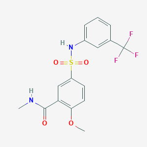 molecular formula C16H15F3N2O4S B4666329 2-methoxy-N-methyl-5-({[3-(trifluoromethyl)phenyl]amino}sulfonyl)benzamide 