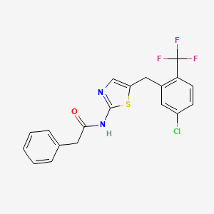 N-{5-[5-chloro-2-(trifluoromethyl)benzyl]-1,3-thiazol-2-yl}-2-phenylacetamide