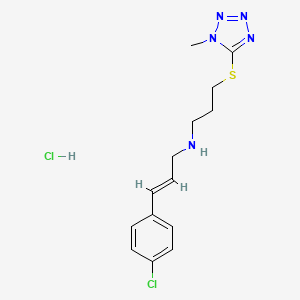 molecular formula C14H19Cl2N5S B4666346 [3-(4-chlorophenyl)prop-2-en-1-yl]{3-[(1-methyl-1H-tetrazol-5-yl)thio]propyl}amine hydrochloride 