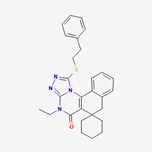 4-ethyl-1-[(2-phenylethyl)thio]-4H-spiro[benzo[h][1,2,4]triazolo[4,3-a]quinazoline-6,1'-cyclohexan]-5(7H)-one