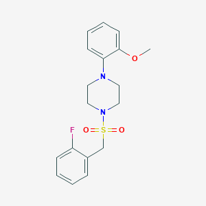 molecular formula C18H21FN2O3S B4666353 1-[(2-fluorobenzyl)sulfonyl]-4-(2-methoxyphenyl)piperazine 