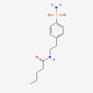 molecular formula C13H20N2O3S B4666354 N-{2-[4-(aminosulfonyl)phenyl]ethyl}pentanamide 