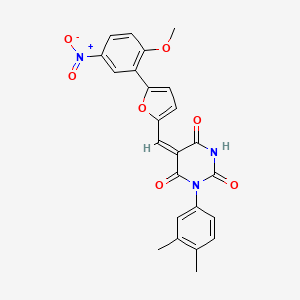 1-(3,4-dimethylphenyl)-5-{[5-(2-methoxy-5-nitrophenyl)-2-furyl]methylene}-2,4,6(1H,3H,5H)-pyrimidinetrione