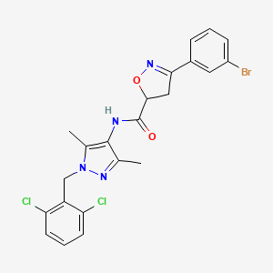 3-(3-bromophenyl)-N-[1-(2,6-dichlorobenzyl)-3,5-dimethyl-1H-pyrazol-4-yl]-4,5-dihydro-5-isoxazolecarboxamide