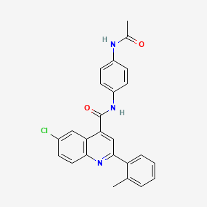 molecular formula C25H20ClN3O2 B4666380 N-[4-(acetylamino)phenyl]-6-chloro-2-(2-methylphenyl)-4-quinolinecarboxamide 