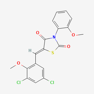 molecular formula C18H13Cl2NO4S B4666394 5-(3,5-dichloro-2-methoxybenzylidene)-3-(2-methoxyphenyl)-1,3-thiazolidine-2,4-dione 