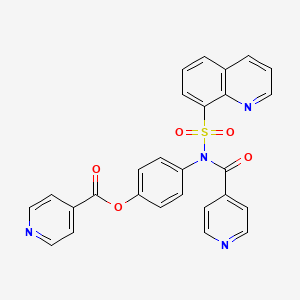 molecular formula C27H18N4O5S B4666408 4-[isonicotinoyl(8-quinolinylsulfonyl)amino]phenyl isonicotinate 