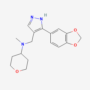 N-{[3-(1,3-benzodioxol-5-yl)-1H-pyrazol-4-yl]methyl}-N-methyltetrahydro-2H-pyran-4-amine