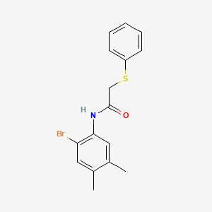molecular formula C16H16BrNOS B4666455 N-(2-bromo-4,5-dimethylphenyl)-2-(phenylthio)acetamide 