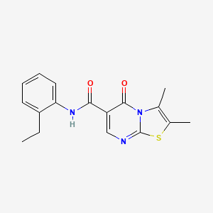 molecular formula C17H17N3O2S B4666478 N-(2-ethylphenyl)-2,3-dimethyl-5-oxo-5H-[1,3]thiazolo[3,2-a]pyrimidine-6-carboxamide 