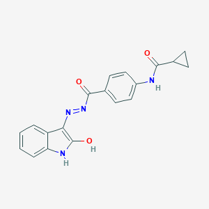 N-(4-{[2-(2-oxo-1,2-dihydro-3H-indol-3-ylidene)hydrazino]carbonyl}phenyl)cyclopropanecarboxamide