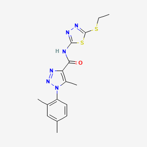 molecular formula C16H18N6OS2 B4666489 1-(2,4-dimethylphenyl)-N-[5-(ethylthio)-1,3,4-thiadiazol-2-yl]-5-methyl-1H-1,2,3-triazole-4-carboxamide 