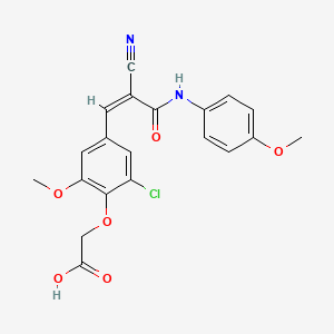 molecular formula C20H17ClN2O6 B4666503 (2-chloro-4-{2-cyano-3-[(4-methoxyphenyl)amino]-3-oxo-1-propen-1-yl}-6-methoxyphenoxy)acetic acid 