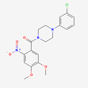 molecular formula C19H20ClN3O5 B4666507 1-(3-chlorophenyl)-4-(4,5-dimethoxy-2-nitrobenzoyl)piperazine 