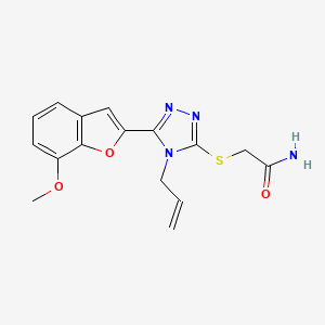 molecular formula C16H16N4O3S B4666516 2-{[4-allyl-5-(7-methoxy-1-benzofuran-2-yl)-4H-1,2,4-triazol-3-yl]thio}acetamide 