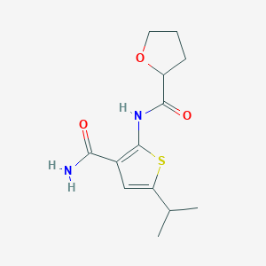 molecular formula C13H18N2O3S B4666531 N-[3-(aminocarbonyl)-5-isopropyl-2-thienyl]tetrahydro-2-furancarboxamide 