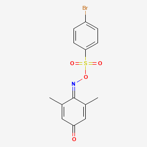 molecular formula C14H12BrNO4S B4666539 4-({[(4-bromophenyl)sulfonyl]oxy}imino)-3,5-dimethyl-2,5-cyclohexadien-1-one 