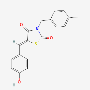 molecular formula C18H15NO3S B4666541 5-(4-hydroxybenzylidene)-3-(4-methylbenzyl)-1,3-thiazolidine-2,4-dione 