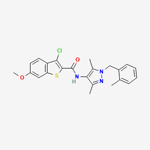 3-chloro-N-[3,5-dimethyl-1-(2-methylbenzyl)-1H-pyrazol-4-yl]-6-methoxy-1-benzothiophene-2-carboxamide