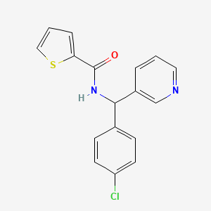 molecular formula C17H13ClN2OS B4666568 N-[(4-chlorophenyl)(3-pyridinyl)methyl]-2-thiophenecarboxamide 