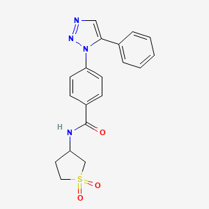 molecular formula C19H18N4O3S B4666585 N-(1,1-dioxidotetrahydro-3-thienyl)-4-(5-phenyl-1H-1,2,3-triazol-1-yl)benzamide 