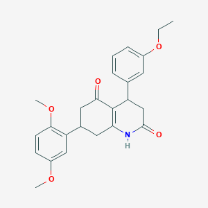 molecular formula C25H27NO5 B4666619 7-(2,5-dimethoxyphenyl)-4-(3-ethoxyphenyl)-4,6,7,8-tetrahydro-2,5(1H,3H)-quinolinedione 
