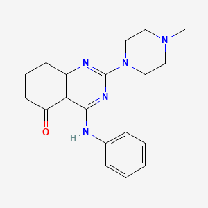 molecular formula C19H23N5O B4666621 4-anilino-2-(4-methyl-1-piperazinyl)-7,8-dihydro-5(6H)-quinazolinone 