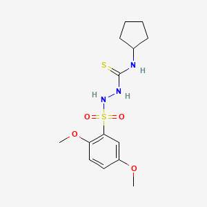 molecular formula C14H21N3O4S2 B4666637 N-cyclopentyl-2-[(2,5-dimethoxyphenyl)sulfonyl]hydrazinecarbothioamide 