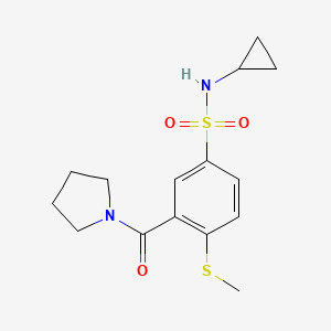 N-cyclopropyl-4-(methylthio)-3-(1-pyrrolidinylcarbonyl)benzenesulfonamide