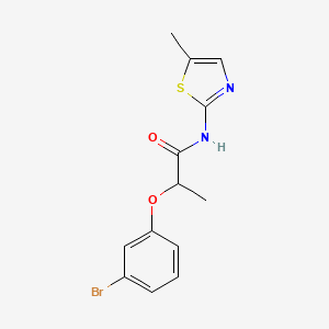 molecular formula C13H13BrN2O2S B4666648 2-(3-bromophenoxy)-N-(5-methyl-1,3-thiazol-2-yl)propanamide 