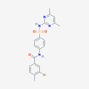 molecular formula C20H19BrN4O3S B466665 3-bromo-N-{4-[(4,6-dimethylpyrimidin-2-yl)sulfamoyl]phenyl}-4-methylbenzamide CAS No. 443668-66-4