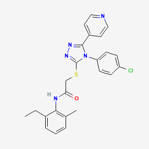 2-{[4-(4-chlorophenyl)-5-(4-pyridinyl)-4H-1,2,4-triazol-3-yl]thio}-N-(2-ethyl-6-methylphenyl)acetamide