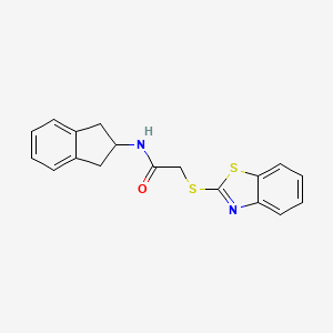 molecular formula C18H16N2OS2 B4666685 2-(1,3-benzothiazol-2-ylthio)-N-(2,3-dihydro-1H-inden-2-yl)acetamide 
