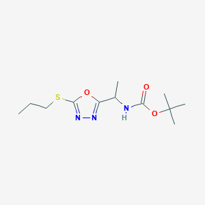 tert-butyl {1-[5-(propylthio)-1,3,4-oxadiazol-2-yl]ethyl}carbamate