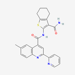 molecular formula C25H22N4O2S B4666720 N-[3-(aminocarbonyl)-4,5,6,7-tetrahydro-1-benzothien-2-yl]-6-methyl-2-(2-pyridinyl)-4-quinolinecarboxamide 